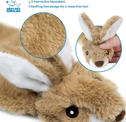 Best Pet Supplies Squeaky Dog Toys with Soft Durable Fabric for Small, Medium and Large Pets Interactive Toy for Indoor Play, Supports Active Biting and Play - Large (Hare, Sheep, Cow, Pig, Penguin)