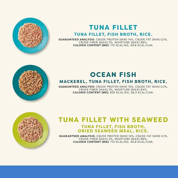 Applaws Natural Wet Canned Cat Food, Limited and Natural Ingreidents, High Protein with No Artificial Additives, Fish Selection in Broth (36 x 2.47oz Cans)