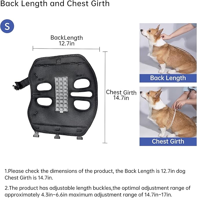 Dog Backpack Carrier for Small Dogs,Dog Lift Harness,Adjustable Padded Breathable Straps for Dogs, Disabled, Joint Injuries, Arthritis,S(4.5-7.5LBS)