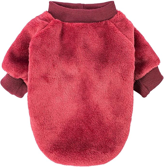 FabriCastle Christmas Dog Sweater, 2-Pack Dog Clothes, Soft and Warm Pet Jackets for Small Dogs & Cats, Winter Pet Apparel Costumes, Puppy Outfits (Dark red,Dark Green, X-Large)