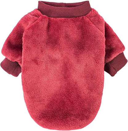 FabriCastle Christmas Dog Sweater, 2-Pack Dog Clothes, Soft and Warm Pet Jackets for Small Dogs & Cats, Winter Pet Apparel Costumes, Puppy Outfits (Dark red,Dark Green, X-Large)