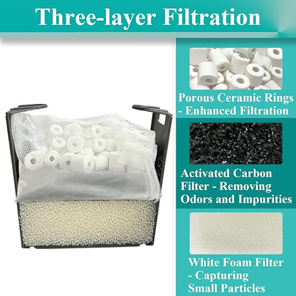 4 Set Three-Stage Filters Media Maintenance Kit Replacement for AquaClear 70 Power Filter, Fish Tank Filter for 40-to-70 Gallon Aquariums