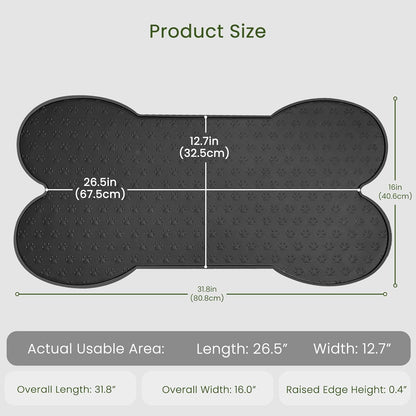 Dog Food Mat Anti-Slip Silicone Dog Bowl Mat Thicker Pet Placemat Waterproof Cat Feeder Pad with Raised Edge Puppy Kitten Feeding Mats Suitable Small Medium-Sized Dogs Cats Eating Tray