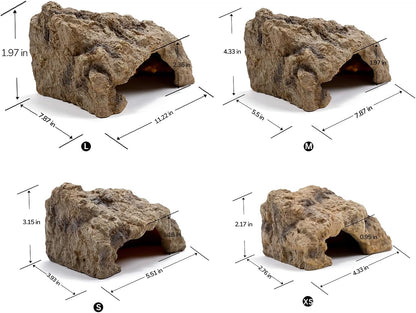 Reptile Hide for Leopard Gecko, Bearded Dragon, Ball Python Decoration & Tortoise – Terrarium Habitat Décor,Snake & Lizard Hideout(Resin, Medium)