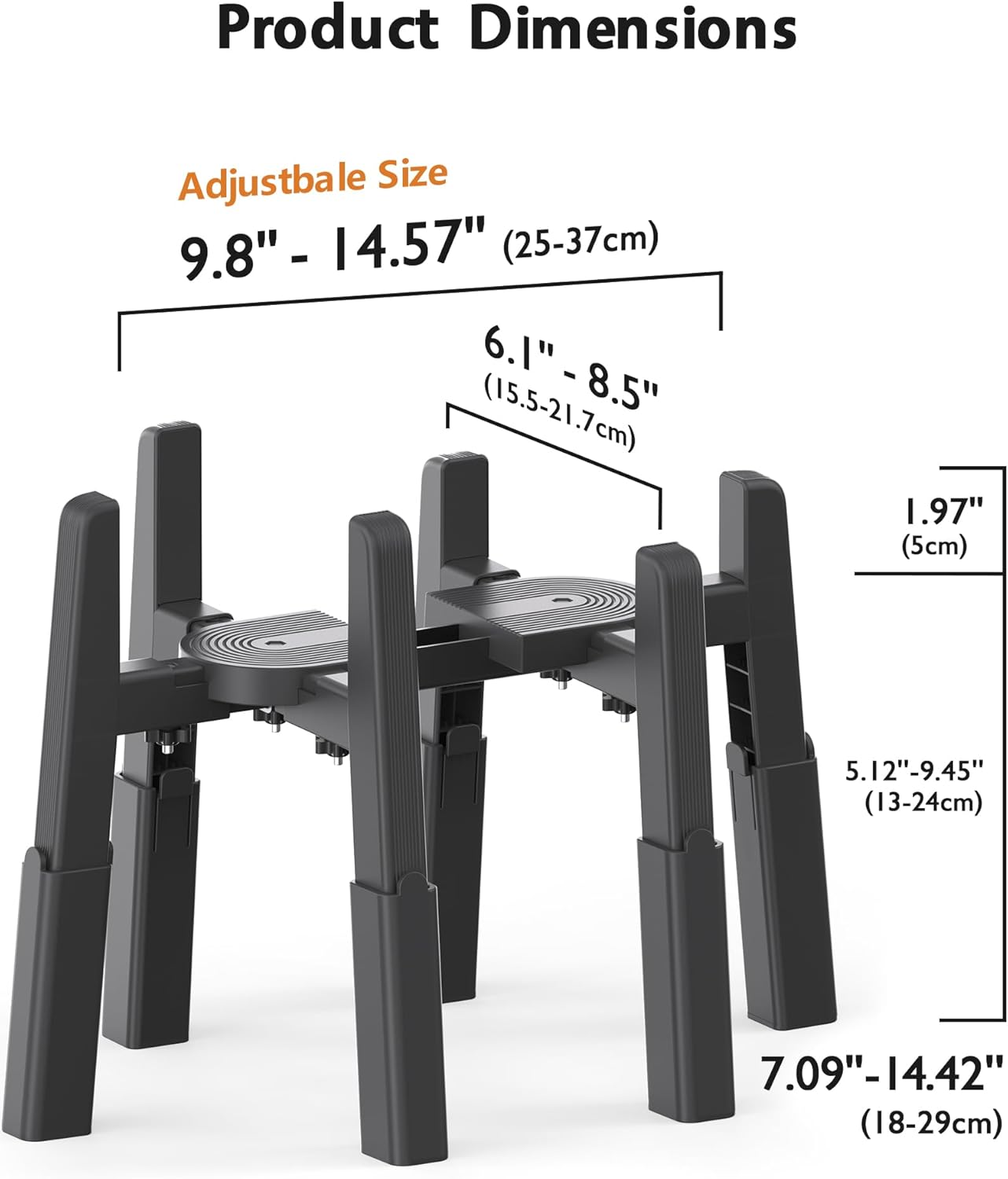 CZPET Dog Water Dispenser Stand, Holder for Pet Automatic Feeders, Width and Height Adjustable Elevated Stand for Pet Feerders, Suitable for Large Dogs [Stand Only]