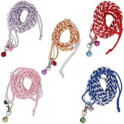 Hypeety 1PC Pet Rat Mouse Lead Leash Harness Adjustable Hamster Rat Mouse Adjustable Rope Safety Portable Design with an Extra Bell Random Color (Rope 55.12")