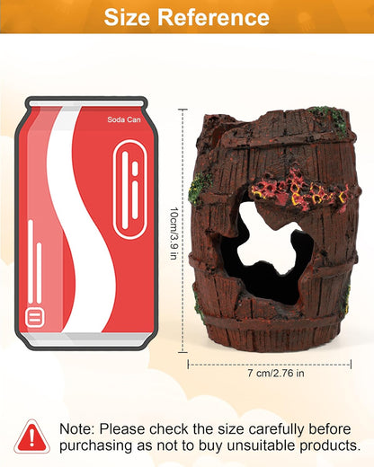 TRUVIC Fish Tank Decorations - Aquarium Cave Decor, Resin Hollow Tree Trunk Reptile Hide & Betta Log Hideout for 20 Gallon Tank, Fish Accessories Shelter Cave