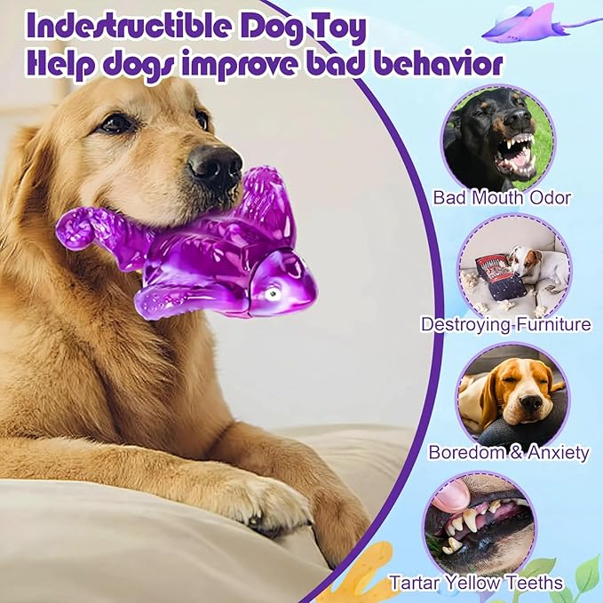 Tough Dog Toys for Aggressive Chewers, Indestructible Chew Toys for Dogs, Interactive Large Dog Toy to Keep Them Busy, Super Chewer Dog Toy for Large Medium Breed, Gifts for Dogs