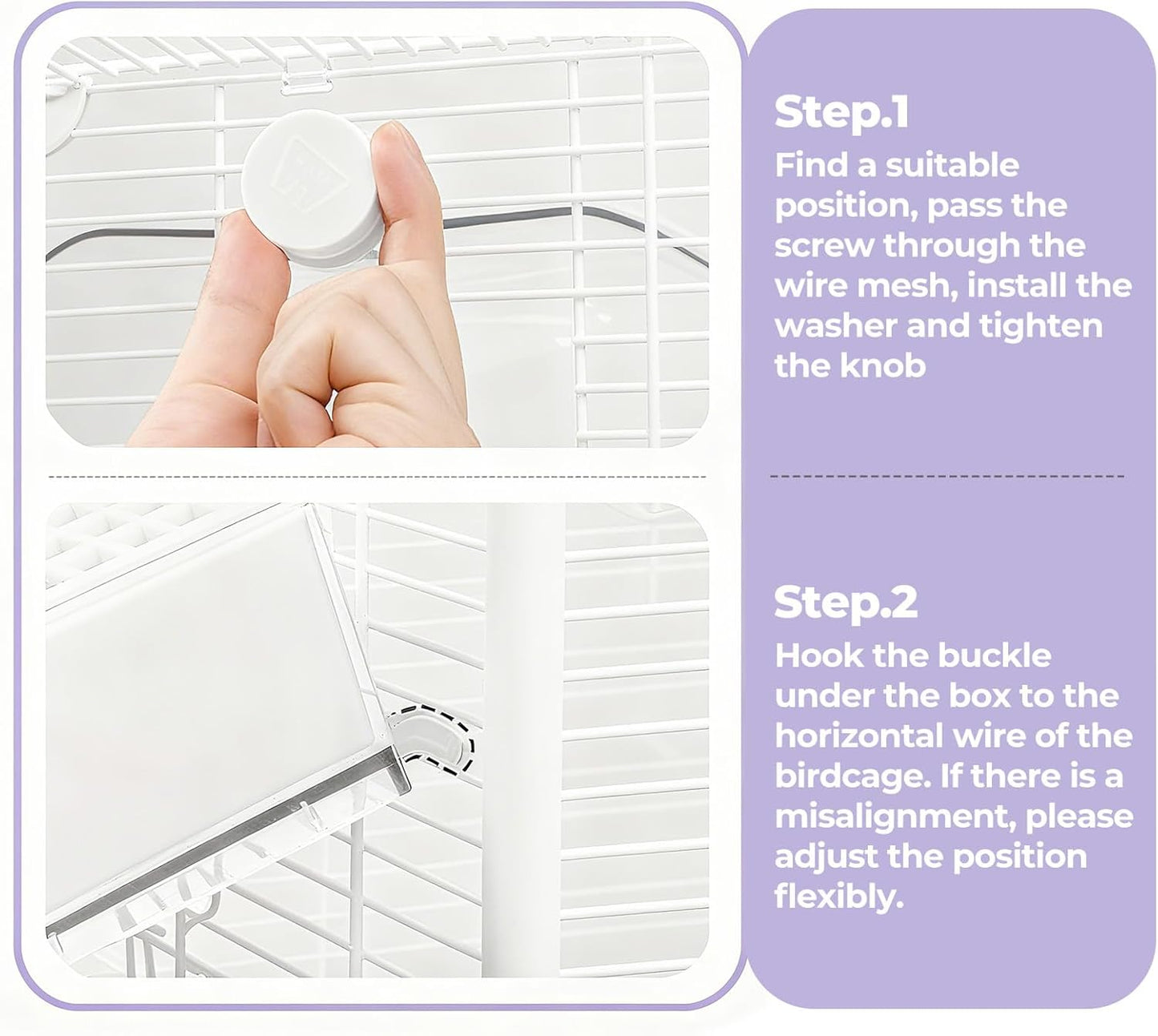 mini&moe Bird Bath for Cage, 4 in 1 Multifunction Birds House/Bath/Litter Box/Feeder Room, Bird Cage Accessories for Pet Birds Conure Budgies Cockatiels Lovebird,Finches, Parakeets, Mannikin, Pink