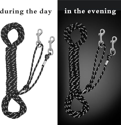 Reflective Cat Leash -15FT Cat Cable Out Escape Proof Walking Yard Long Durable Safe Leash Traning Play Outdoor for Puppies/Kittens/Small Animals(Black)