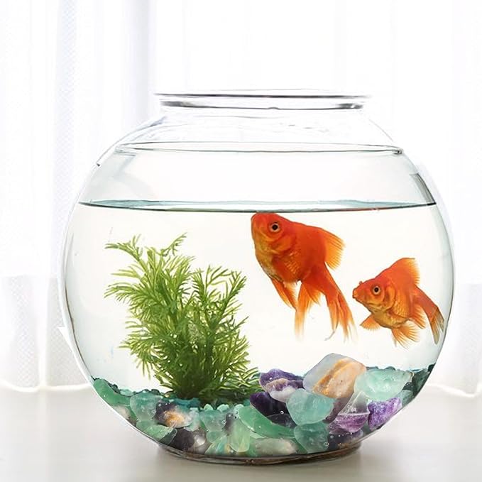 T4U Fluorite Aquarium Gravel Rocks 3 Lbs, Crystals Chip Bulk for Fish Tank, Decorative Pebbles Bulk for Plants, Vase Filler Stones, Natural Quartz Chips Stones for Decoration, Healing Crystal