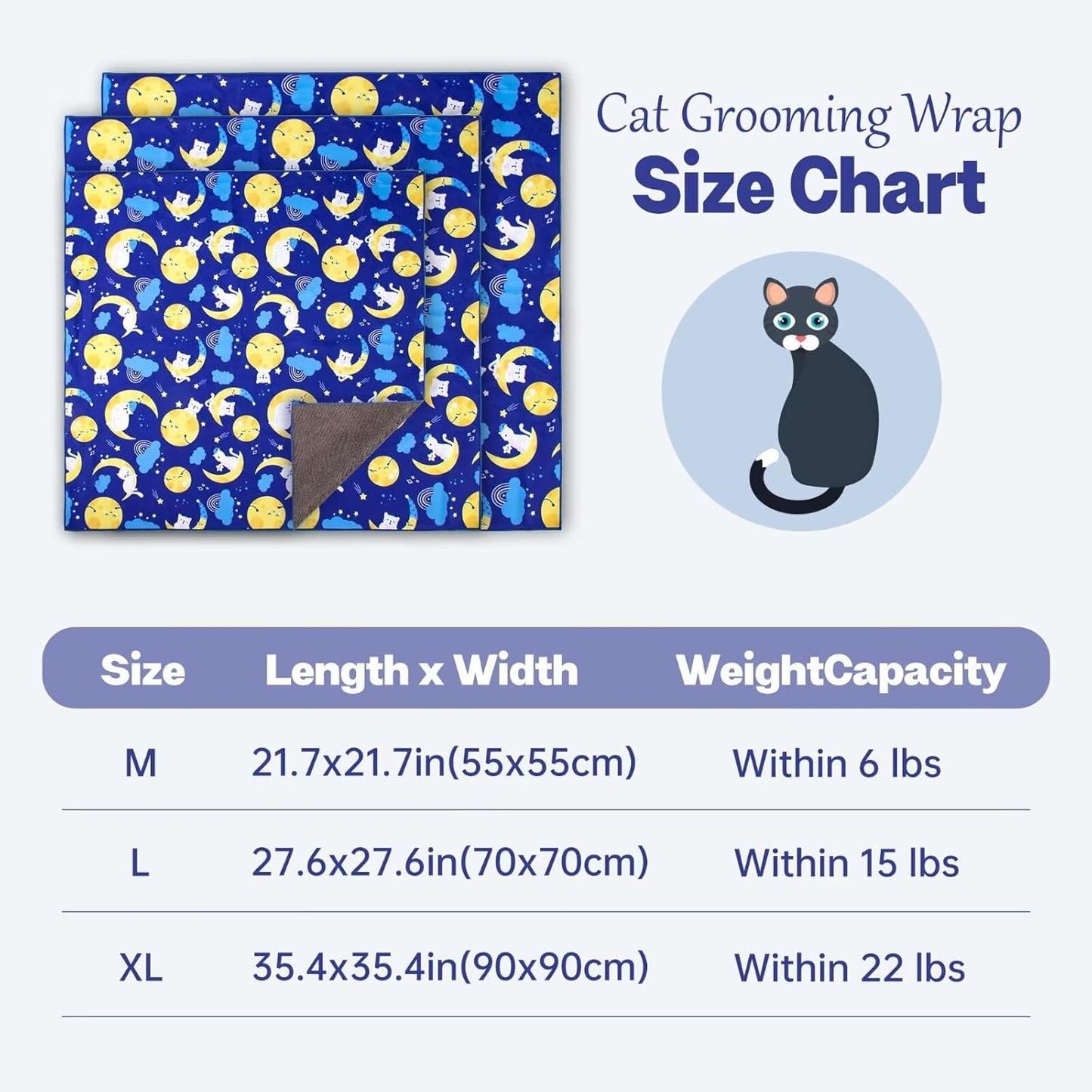 Paw Legend 35.4" Cat Wrap for Grooming Cat Wrap for Cutting Nails Cat Restraint for Nail Clipping Self Adhesive Blanket Restraint Cloth for Cats Within 22lbs