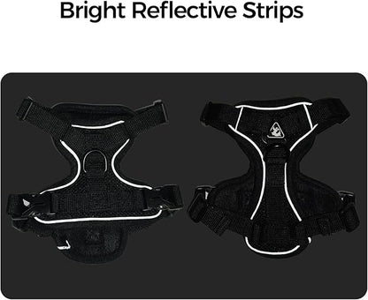 Cat Harness and Leash Set Escape Proof Tactical Medium Kitten Harness Emotional Support Cat Vest, Black, M