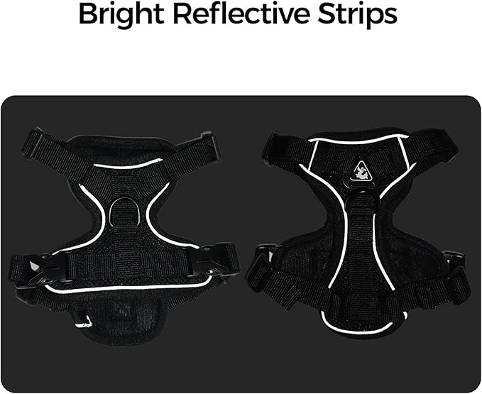 Cat Harness and Leash Set Escape Proof Tactical Large Kitten Harness Emotional Support Cat Vest, Black, L