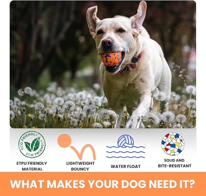 Indestructible Dog Ball Toy for Aggressive Chewers,Dog Floating Toy,Durable Balls,Interactive chew Ball for Dogs, (1ball)