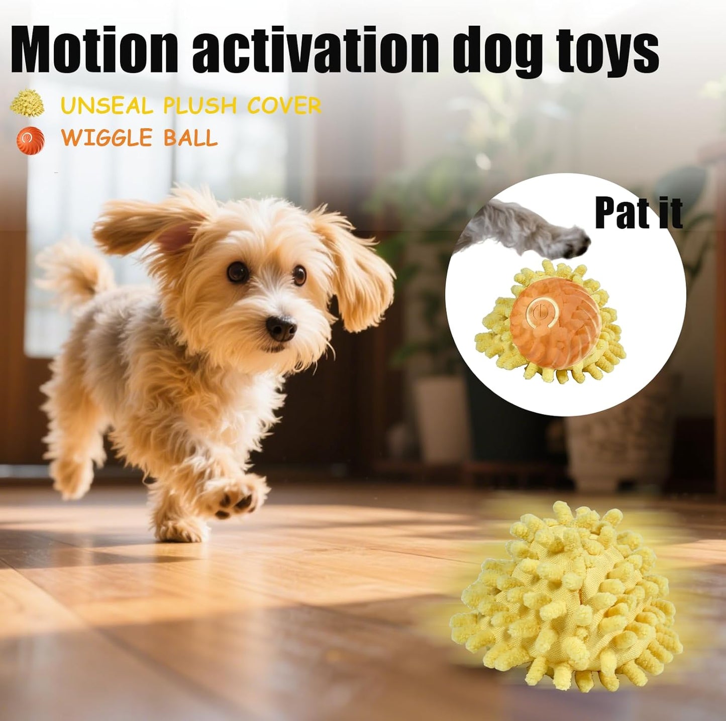 Interactive Dog Ball, Automatic Moving Toy Ball with Cover for Large Dogs, Self Rolling Best Boredom Toys for Gift, Dog Toys to Keep Them Busy(Orange, Small 2.2in)