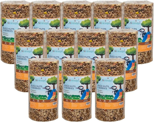 JCs Wildlife Premium Bird Seed Small Cylinder (Bugs, Nuts, & Berries)