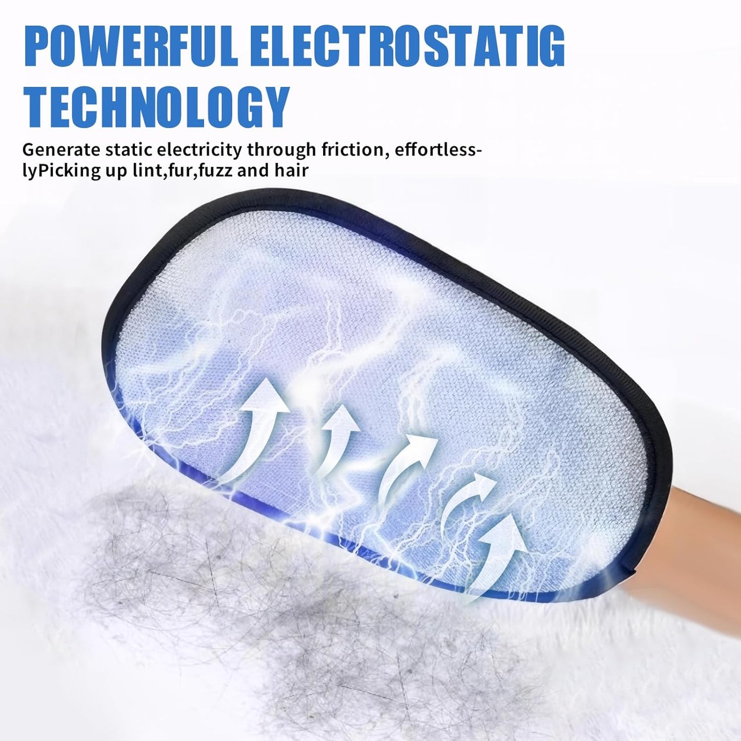 Pet Hair Removal Glove for Cats & Dogs,Newly Upgraded Reusable Electrostatic Pet Hair Removal Tool, Pet Hair Remover，Grooming & Cleaning Tool for Couch, Furniture, Clothing, Carpet, Car Seat
