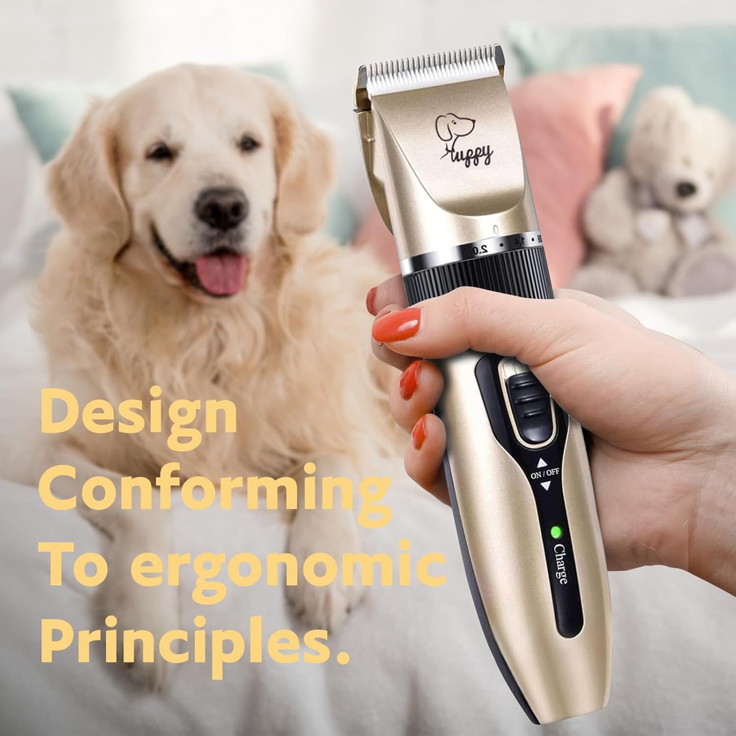 Dog Clippers for Grooming, Low Noise, Electric Quiet, Adjustable Clipper Comb for Dog Grooming Kit, Pet Hair Clippers Grooming kit for Dogs at Home