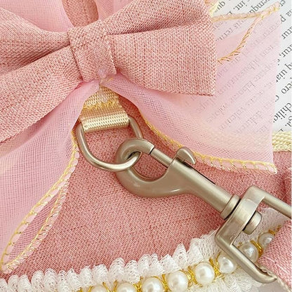 Rabbit Harness and Leash for Walking Escape Proof - Cute Skirt Mesh Breathable Bunny Vest Harness Outdoor Camping Hiking Training - Also Suit for Small Animals (Light Coffee,M)