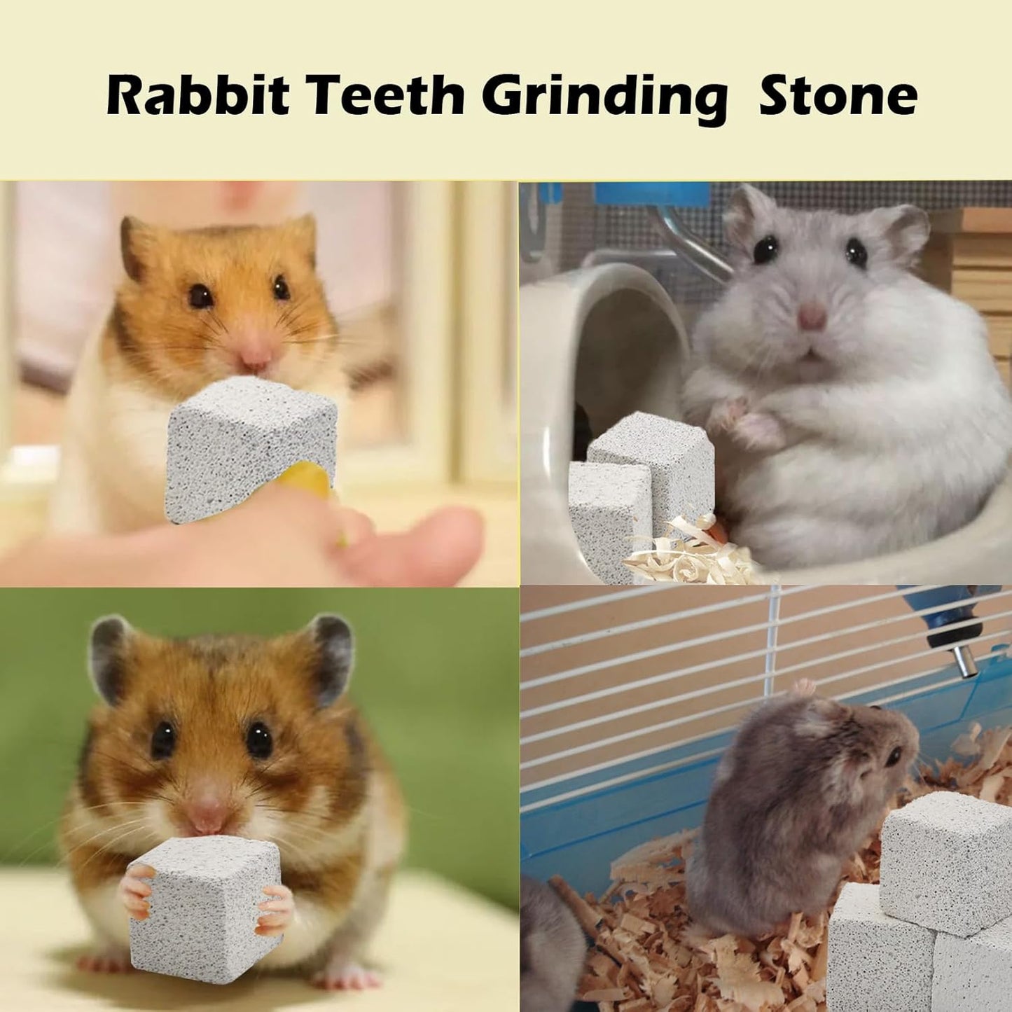 PINVNBY 9 Pcs Lava Blocks for Chinchillas,Hamster Chew Stones Square Mineral Calcium Bunny Teeth Pumice Grinding Chew Toys for Guinea Pig Rat Rodent