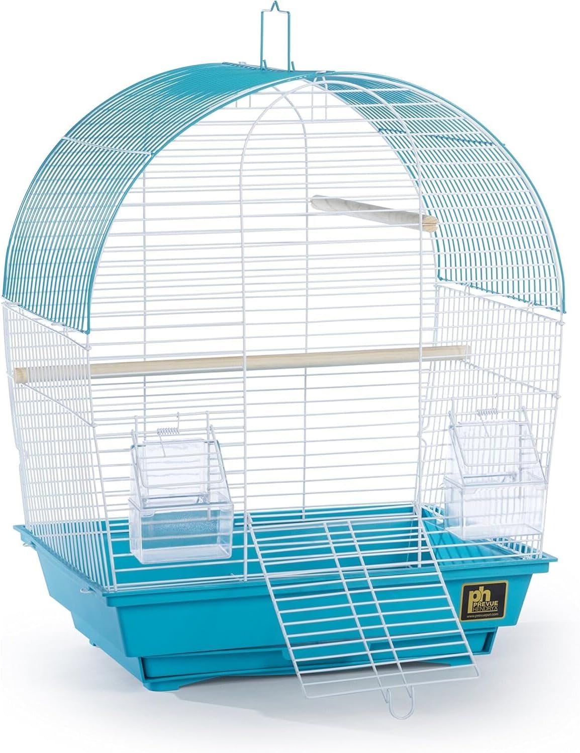 Rustic Retreat Top Bird Cage with Durable Metal Construction, Spacious Interior, and Convenient Top Access Teal/Dome Top