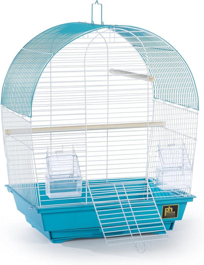 Rustic Retreat Top Bird Cage with Durable Metal Construction, Spacious Interior, and Convenient Top Access Teal/Dome Top