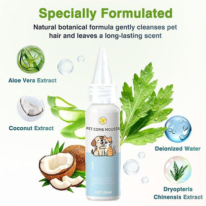 3 in 1 Cat Brush - Dog Brush, Steam for Shedding & Grooming, Indoor & Outdoor Shedding Spritz Comb for Long & Short Hair Cats & Dogs, Cat Steam Brush - Includes Waterless Shampoo, Orange