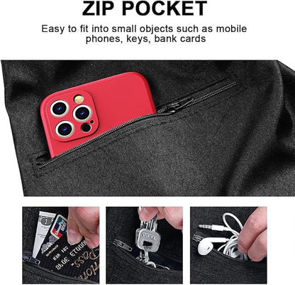 Tomkas Small Dog Sling Carrier - Zipper pocket & Adjustable strap & Zip Pocket - for 8 - 15 lbs pets(Black)Pupppy