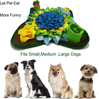 Dogs Snuffle Mat Pet Feeding Mats Puppy Sniffing Pad,Cat Doggies Interactive Puzzle Toys for Multiple Breeds Encourages Natural Foraging Skills,Training and Stress Release (Blue-01)