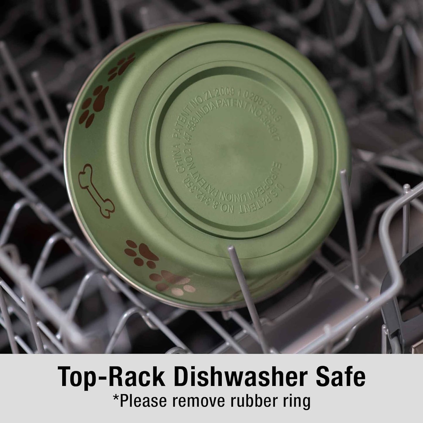 Loving Pets Bella Dog Bowls- Stainless Steel Dog & Cat Bowls - Spill Proof Dog Food Bowl, Cat Bowl, Puppy Essentials & Pet Supplies Great for Home & Travel (Medium 20-35 lbs, Artichoke)