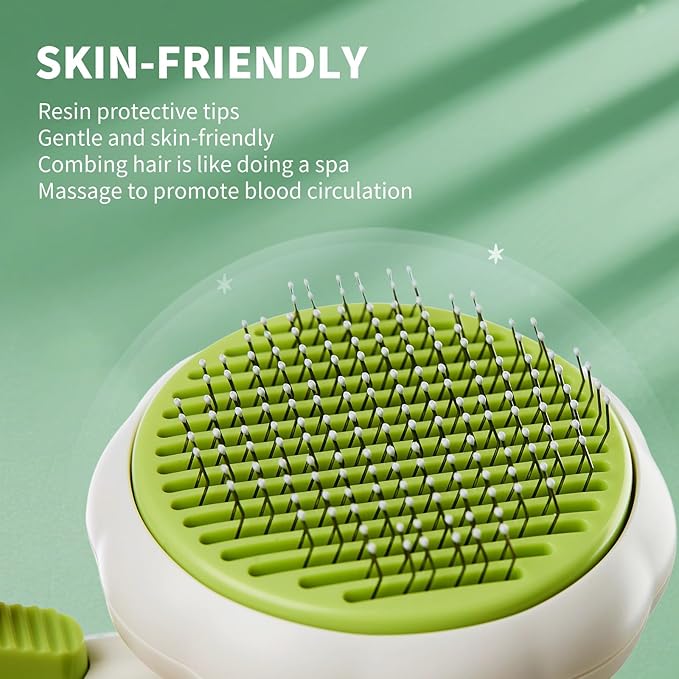 Cat Brush Dog Brush with Release Button for Shedding, Self Cleaning Cat Comb Hair Brush for Indoor Cats, Dog Deshedding Brush Grooming Kit, Pet Supplies Hair Remover Tool