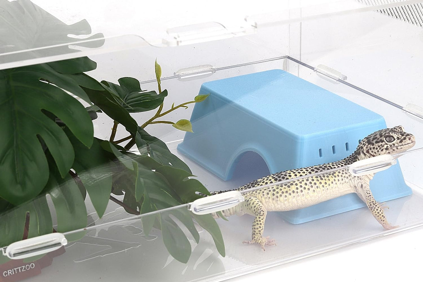 Snake Hide, Leopard Gecko Tank Accessories for Reptile Ball Python Crested Gecko Lizard Bearded Dragon - BlueHideM