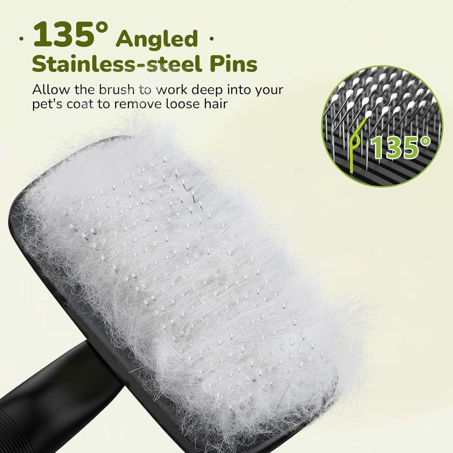 Pecute Self-Cleaning Slicker Brush for Dogs, Cats, Lightweight Dog Brush for Shedding Massaging Grooming, Cat Brush Gently Removes Loose Fur Undercoat for Dogs Cats Rabbits of All Hair Types