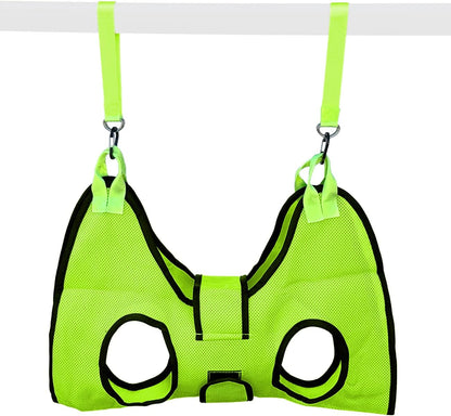 Haminway Pet Grooming Hammock – Large Dog Grooming Sling for Nail Trimming, Bathing & Ear/Eye Care – Green
