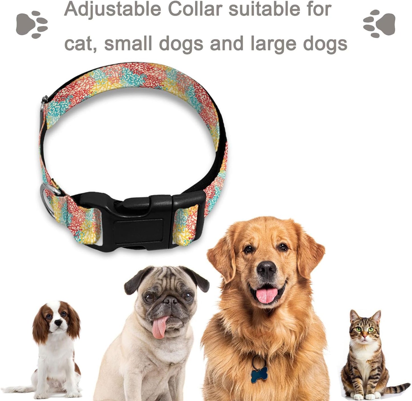 Red Yellow Pink Seaweed Pet Collars Dog Collars Soft Elastic Neck Strap for Female Male Puppy Cats