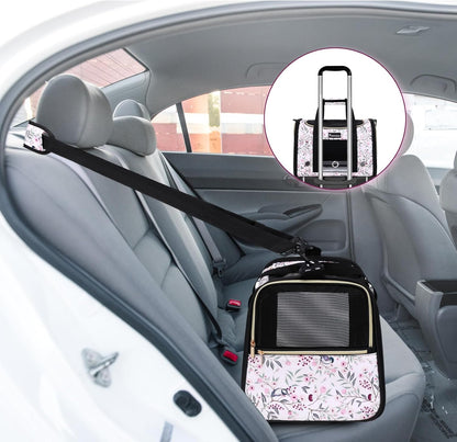 Petmolico Cat Carrier Soft-Sided Pet Bag for Small Medium Cats Puppies 16LBs - Airline Approved Pet Travel Carrier 3 Open Doors (Medium,Mixed Pink)