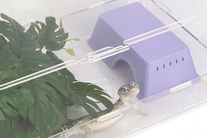 Snake Hide, Leopard Gecko Tank Accessories for Reptile Ball Python Crested Gecko Lizard Bearded Dragon - PurpleHideM