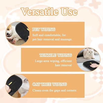 27.6x27.6 Cat Wrap for Cutting Nails, Cat Grooming Wrap with Pet Hair Removal Glove, Cats Restraint for Nail Clipping Ear Cleaning Teeth Brushing