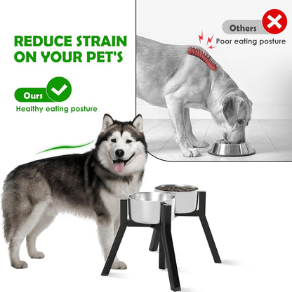 Elevated Dog Bowl Stand for Large Dogs, Adjustable Width 7-10.6", Raised Dog Food Water Holder, 2-in-1 Design, Bowl Not Included