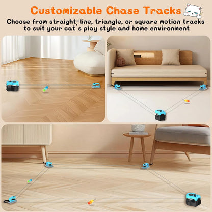 Upgrade Interactive Cat Toys - Automatic Cat Toys for Bored Indoor Adult with Remote Control, 3 Speeds, Indoor Cat Chase Hunting Feather Toys for Fitness, Playtime & Energy Release (Sky Blue)