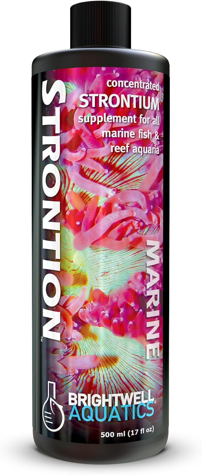 Brightwell Aquatics Strontion High-Strength Ionic Strontium Supplement for Reef Aquariums Supports Coral Skeletal Growth Aragonite Formation SPS LPS, 500 ml