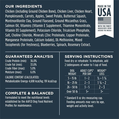 Instinct Freeze Dried Raw Meals, Natural Dry Dog Food, Grain Free - Cage Free Chicken, 25 oz. Bag