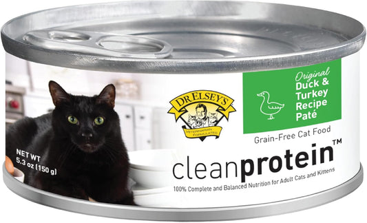 Dr. Elsey's cleanprotein Duck & Turkey Recipe Wet Cat Food, Pate 5.3 oz cans (Pack of 24)