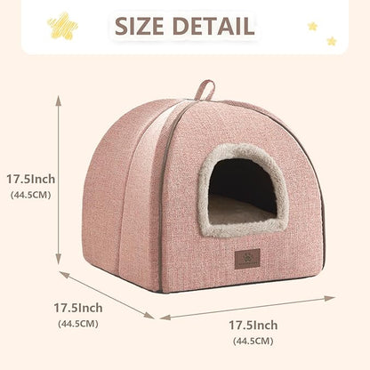 Cat Bed for Indoor Cats - Cat Cave Cat House Cats Tent with Removable Washable Cushioned Pillow, Soft and Self Kitten beds