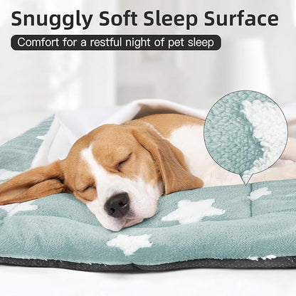 Mora Pets Dog Crate Pad Dog Kennel Bed Mat for Large Dogs Washable Cute Star Pet Bed for 36 inch Cage Ultra Soft Flat Puppy Cat Cushion for Cozy Sleeping Anti-Slip Blue 36 x 23