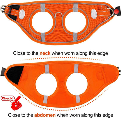 Joytale Small Dog Harness, Breathable Mesh Step-in Vest, Reflective Soft Padded Harnesses for Small and Medium Dogs, Orange, M