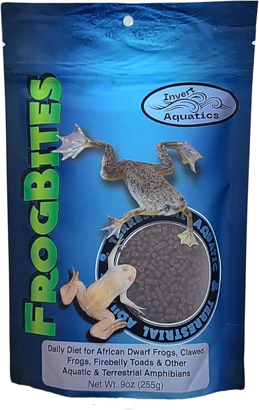 Frog Bites - Moist Pellet Sinking Diet for Frogs & Small Amphibians (9 oz (255g))