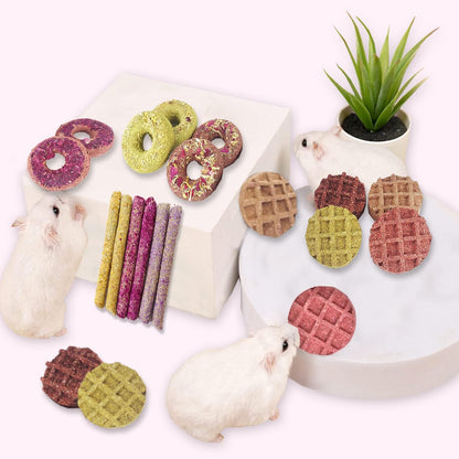 Dbeans Flourishing Rabbit Chew Toys 20PCS, Various Tastes, Rabbit Treats and Toys for Bunnies and Guinea Pigs, Promotes Dental Care and Digestion