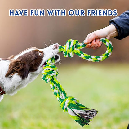 [3 Pack] Dog Rope Toys for Large and Medium Aggressive Chewers, Nearly Indestructible Rope Chew Toys, Heavy Duty 100% Cotton Tug of War Dog Toy for Boredom, Teeth Cleaning